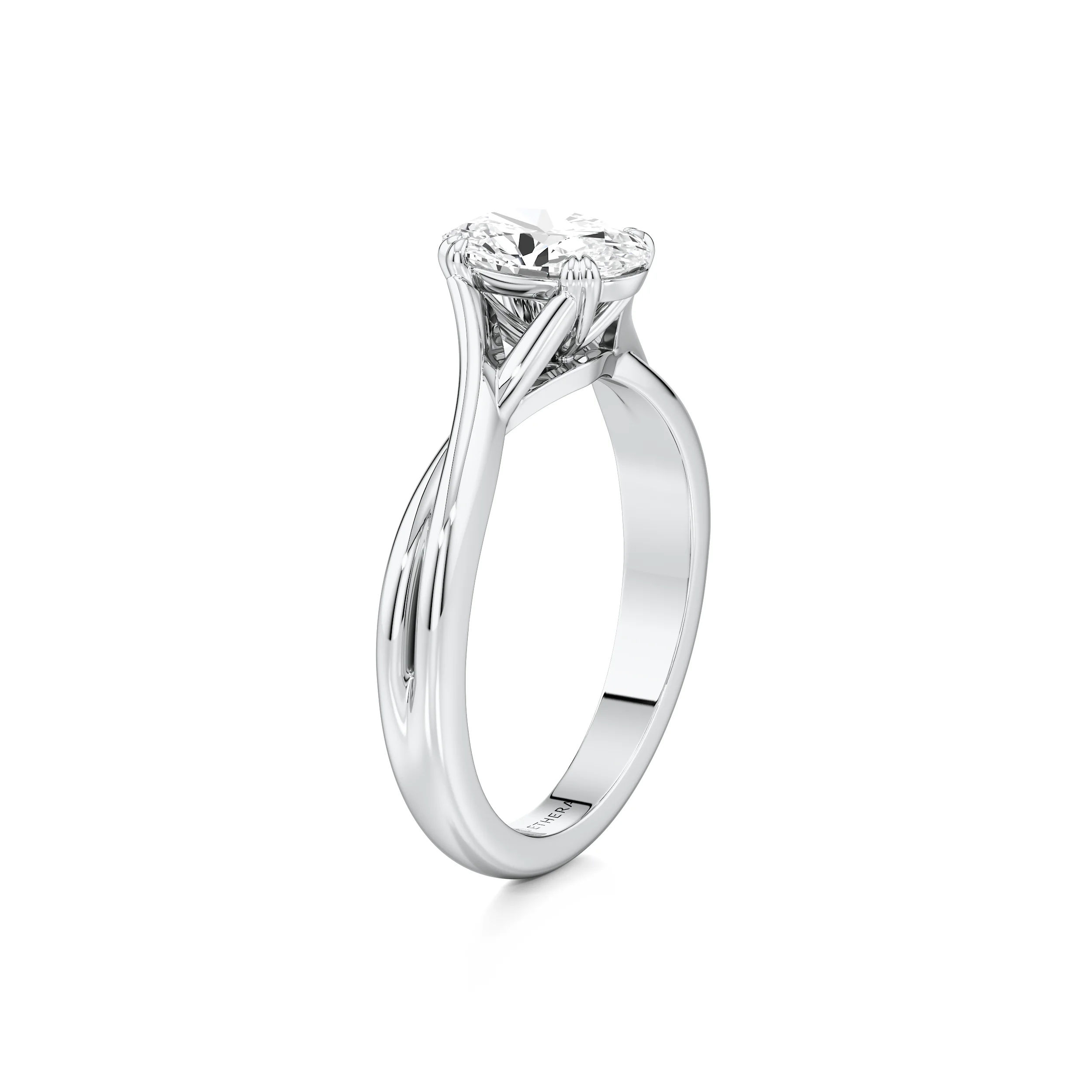 Ribbon Curve Oval Ring 7