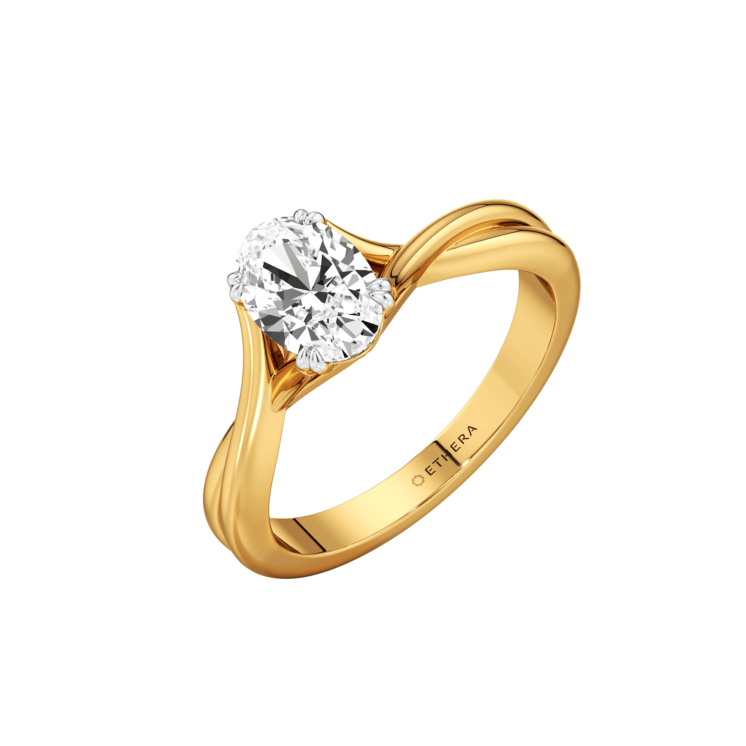 Ribbon Curve Oval Ring 0