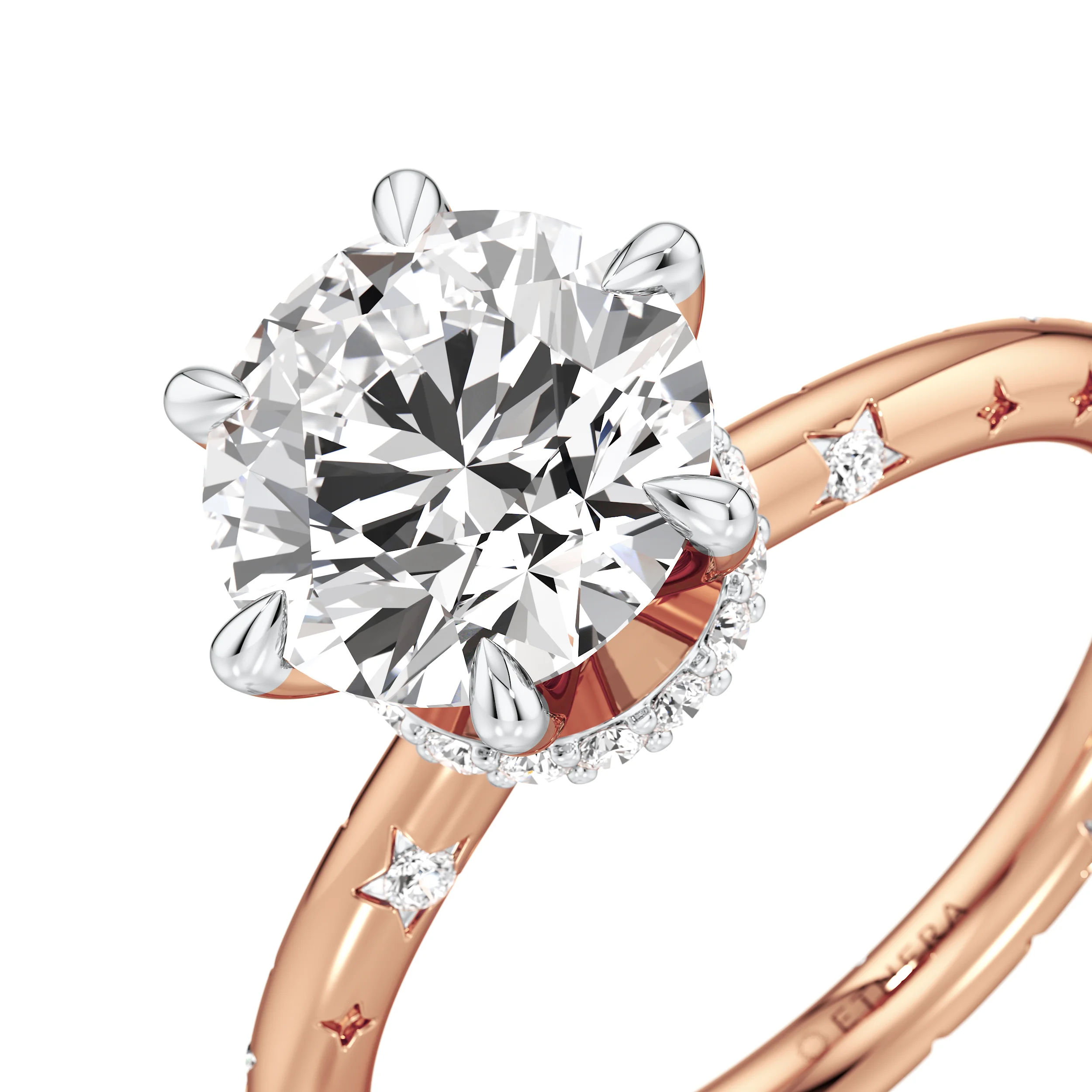 Starlit Eclipse Solitaire Ring 9