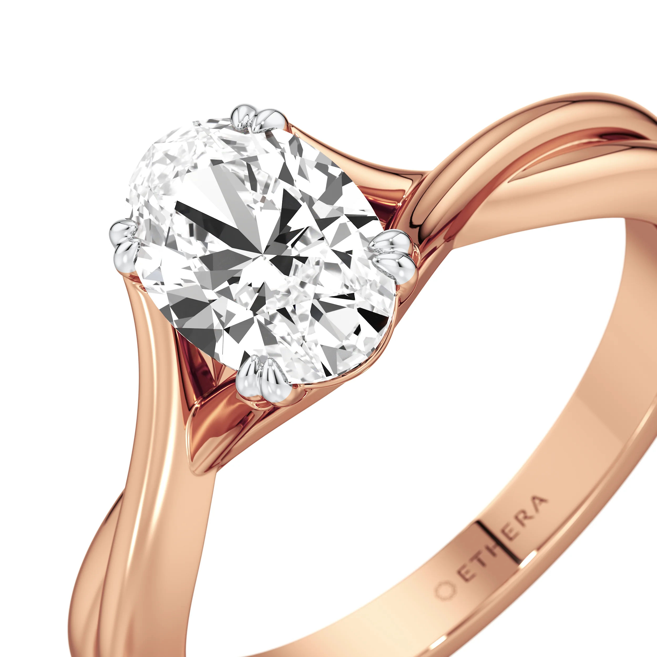 Ribbon Curve Oval Ring 9