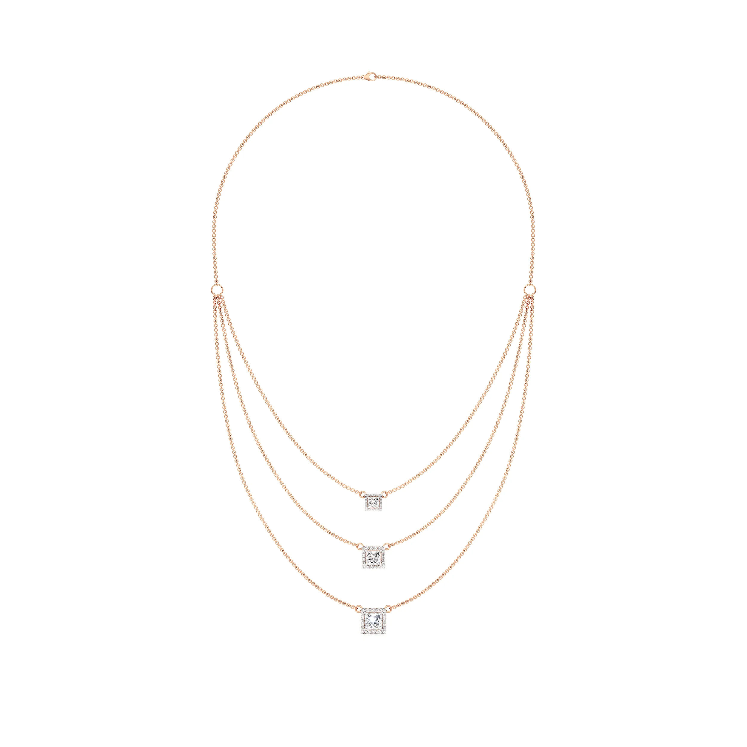 Cascade Squares Layered Necklace 4