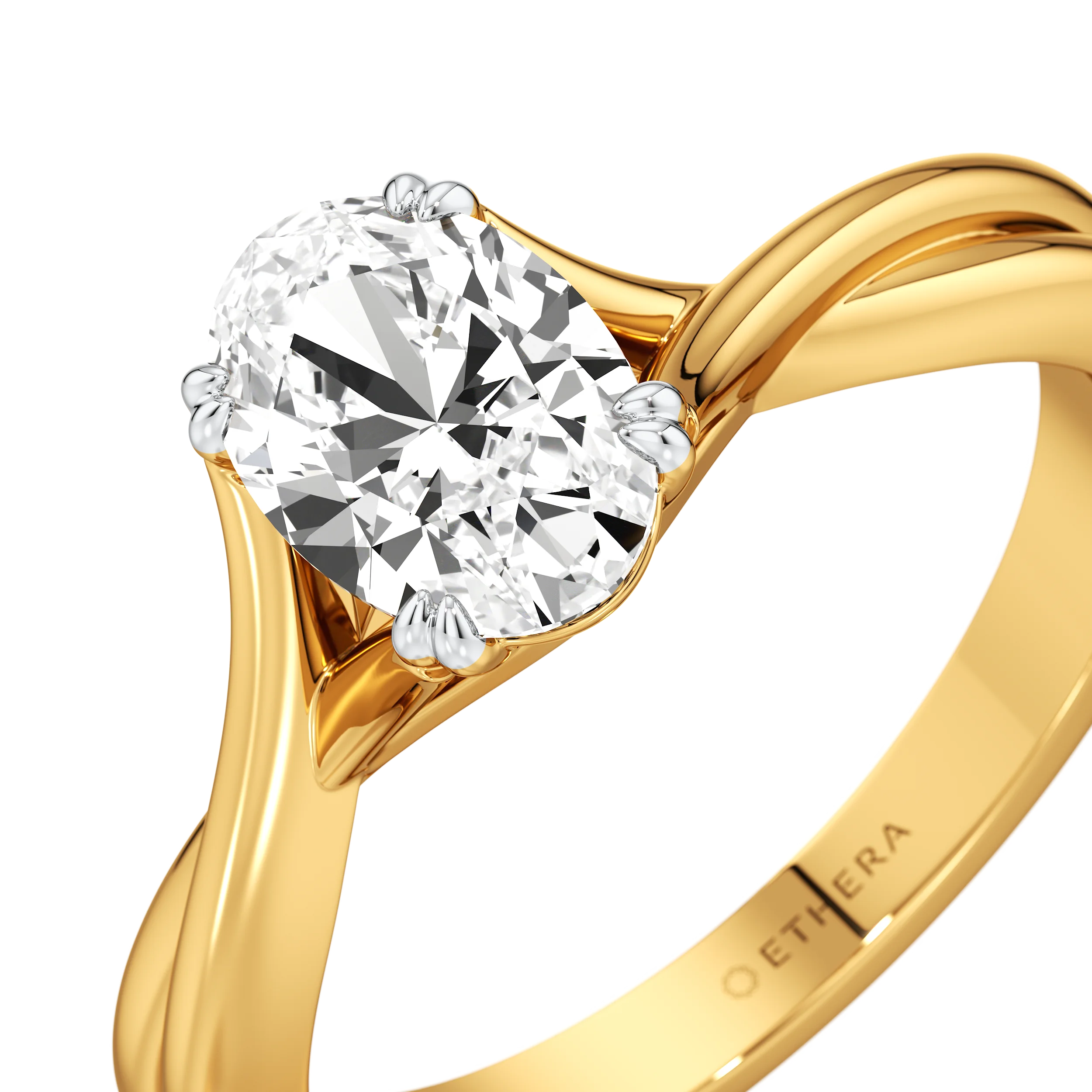 Ribbon Curve Oval Ring 1