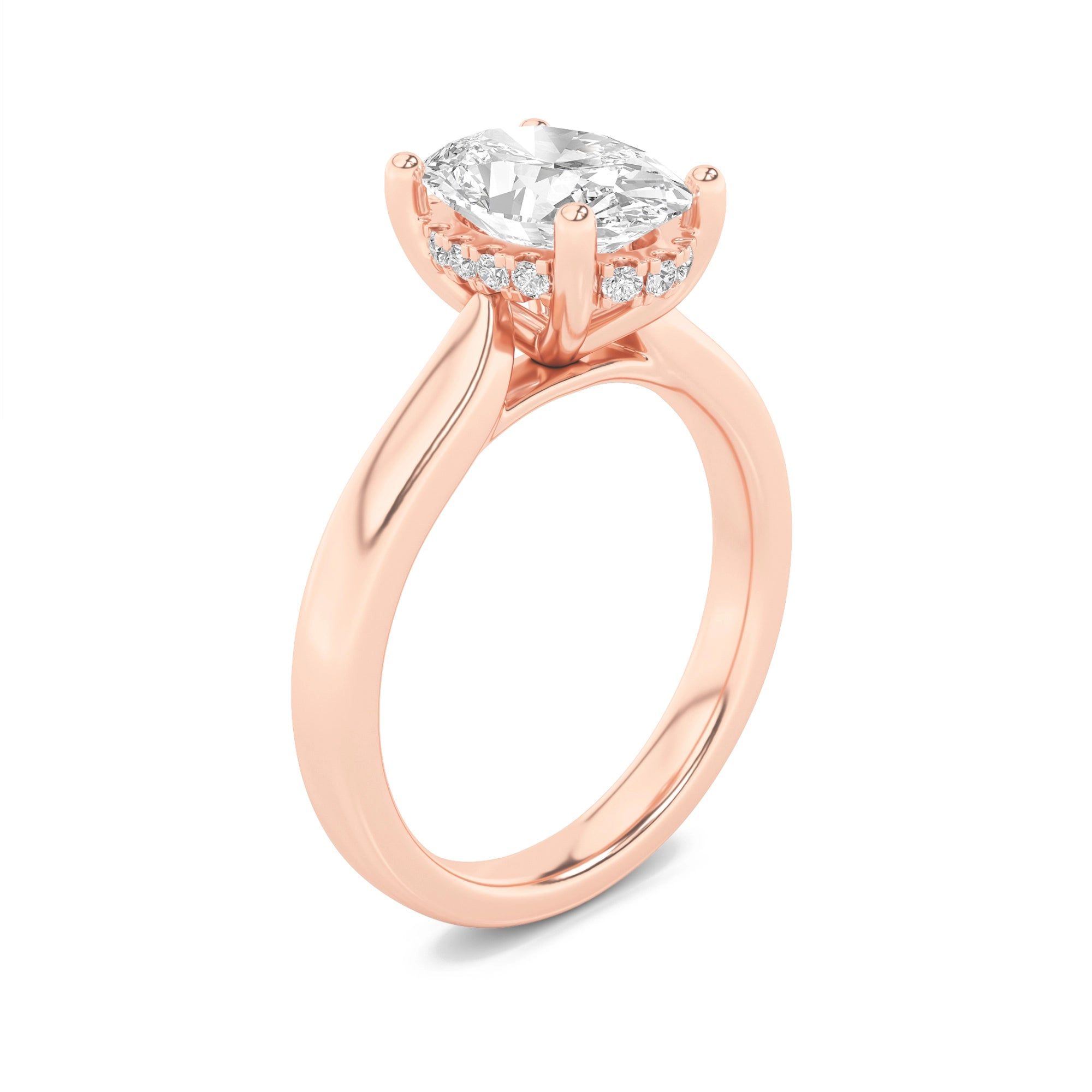 Oval Essence Solitaire Ring 9