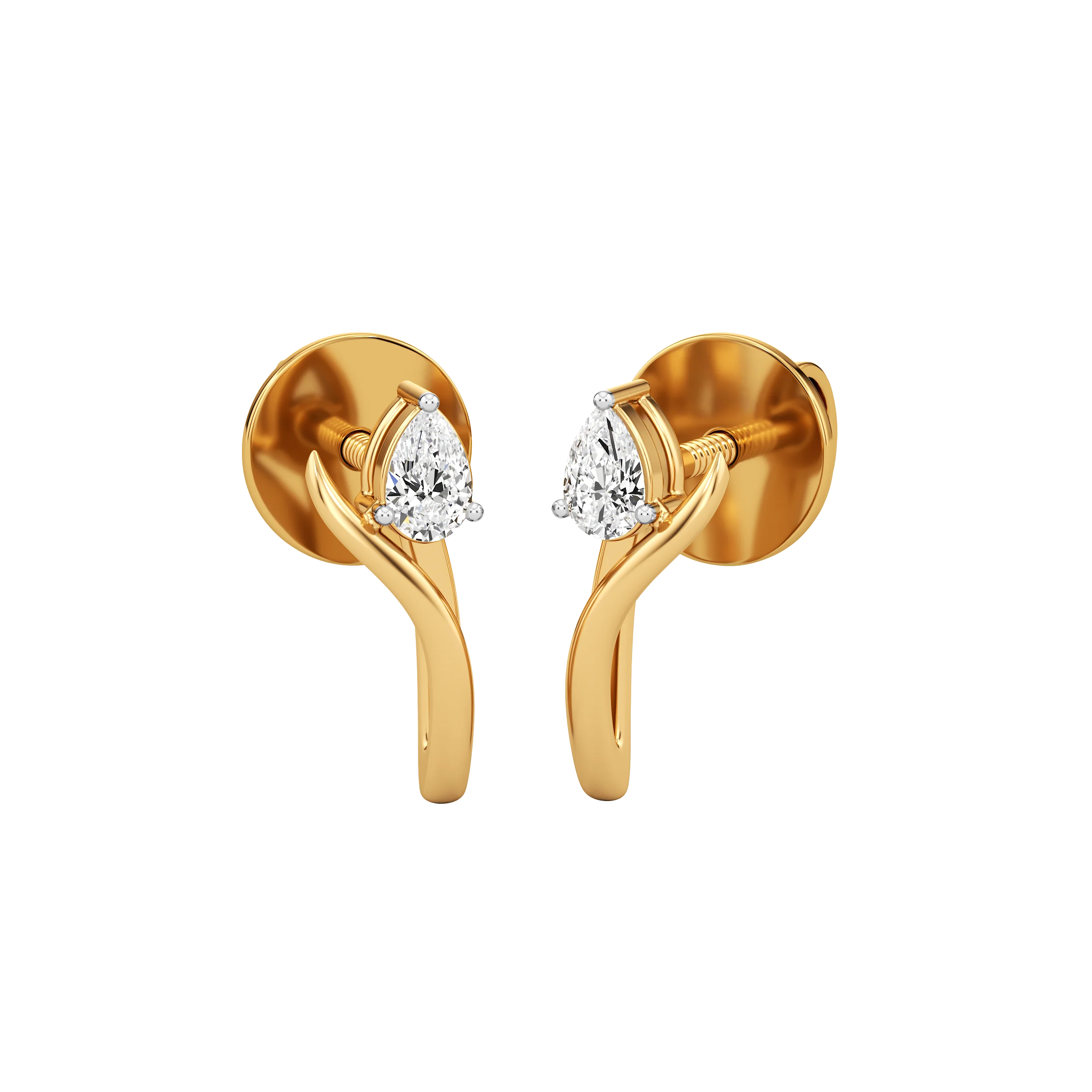 Sway Pear Diamond Studs