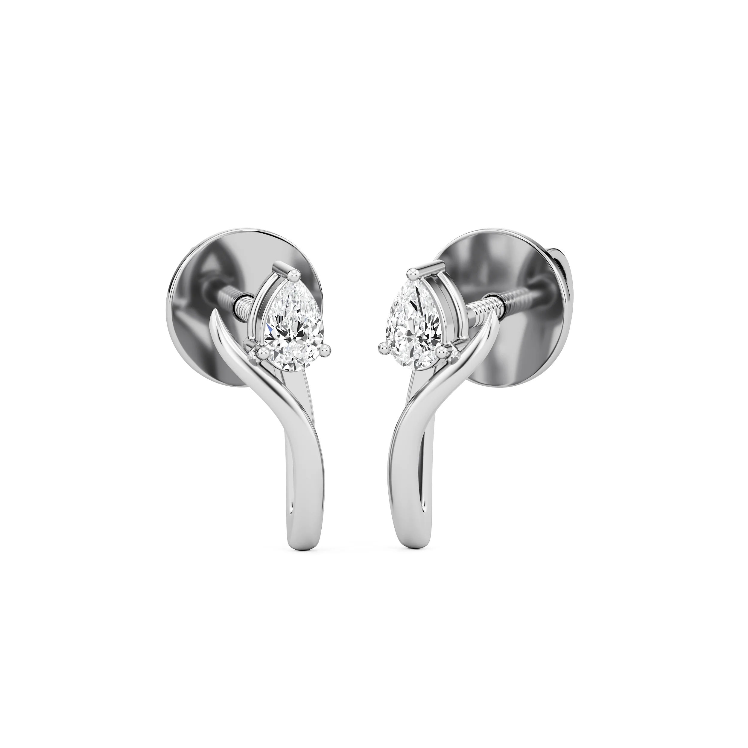 Sway Pear Diamond Studs 2