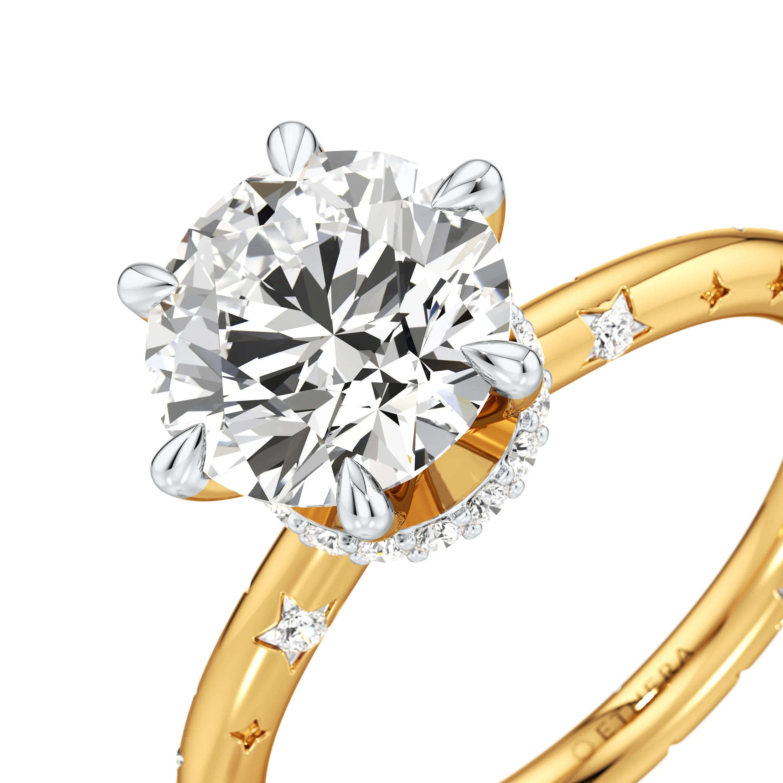 Starlit Eclipse Solitaire Ring 1