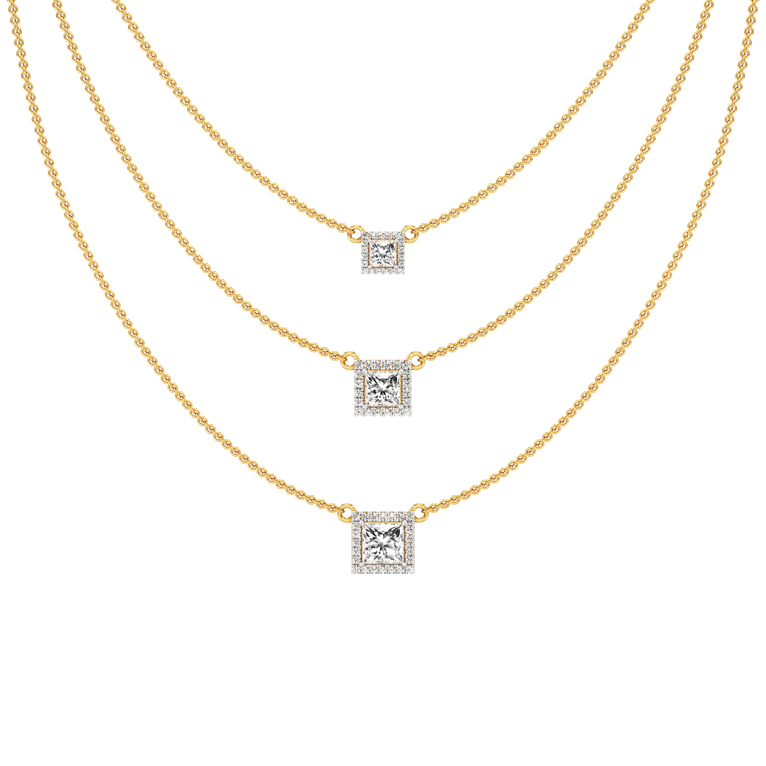 Cascade Squares Layered Necklace 1