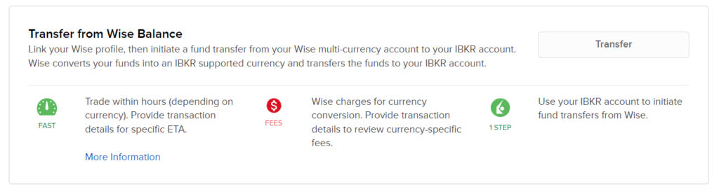 Transfer from wise balance