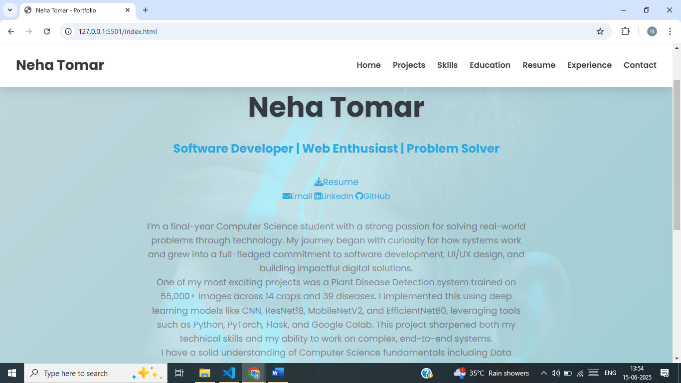 Portfolio Website Screenshot
