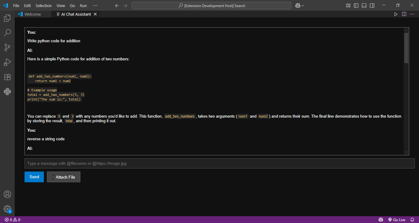 VS Code ai assistant