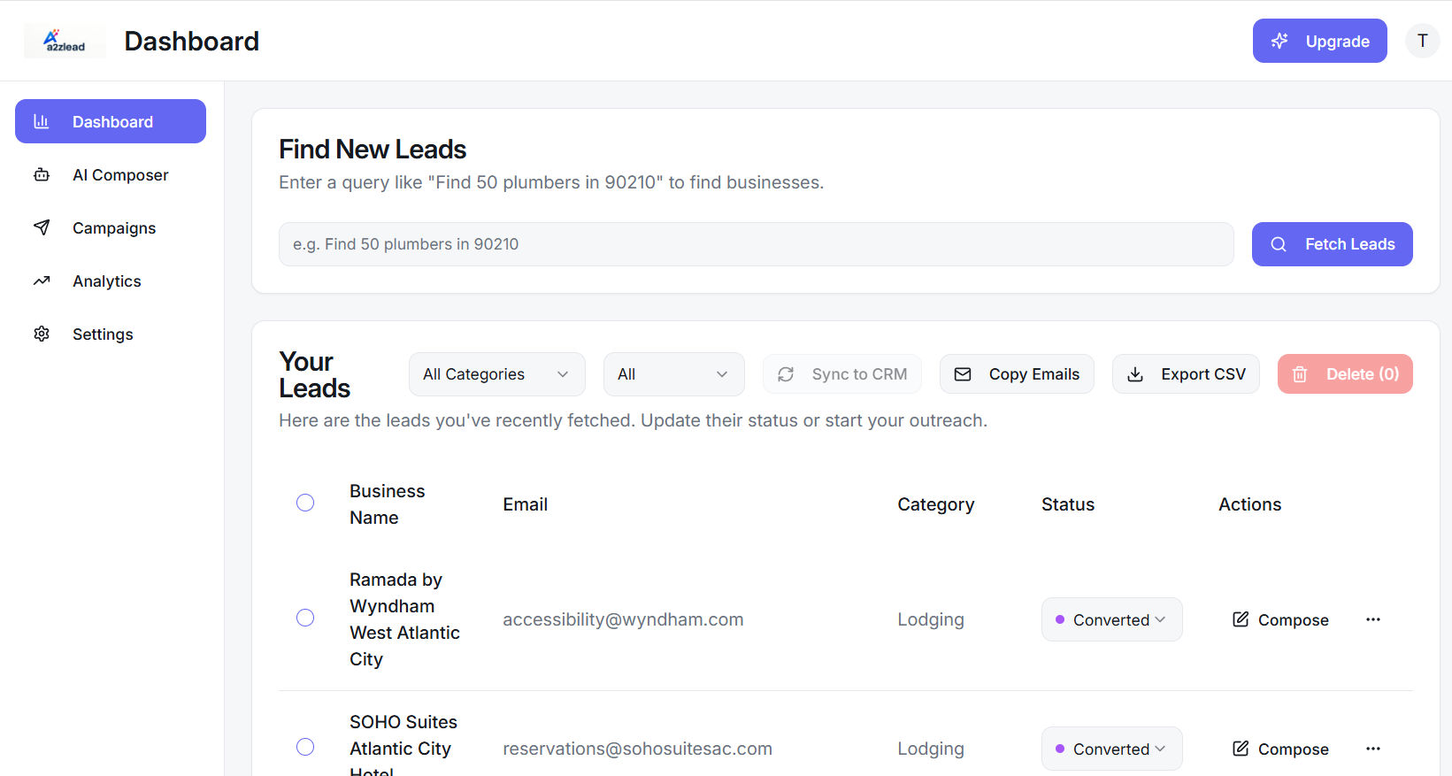 Dashboard Screenshot