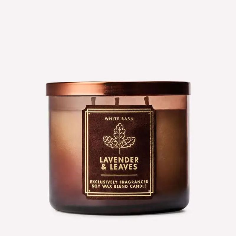 Lavender & Leaves 3-Wick Candle - Bath & Body Works  - Euphoria Glam 