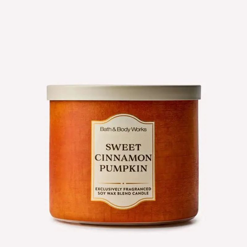 Sweet Cinnamon Pumpkin 3-Wick Candle - Bath & Body Works - Euphoria Glam 