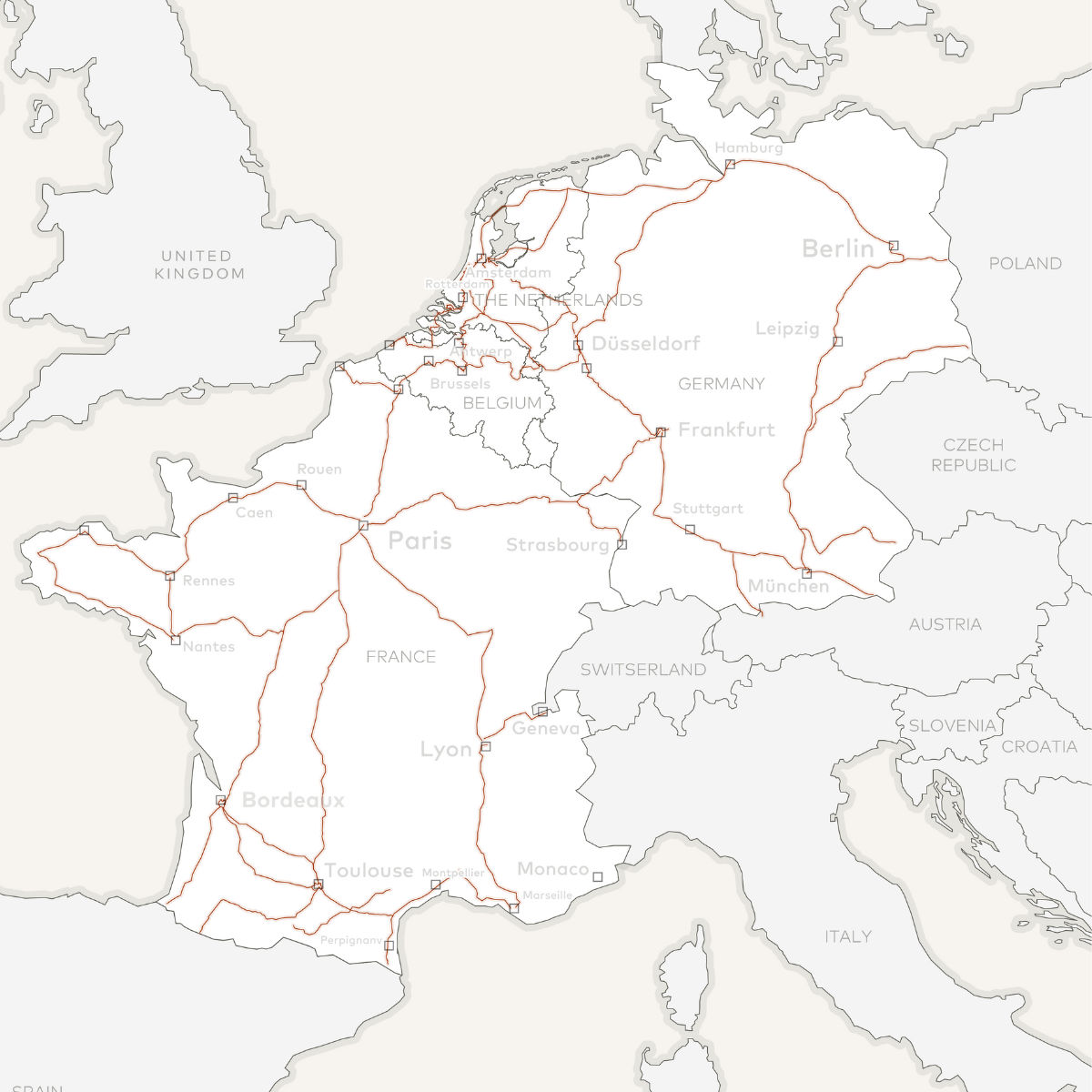 New Long Haul fiber routes