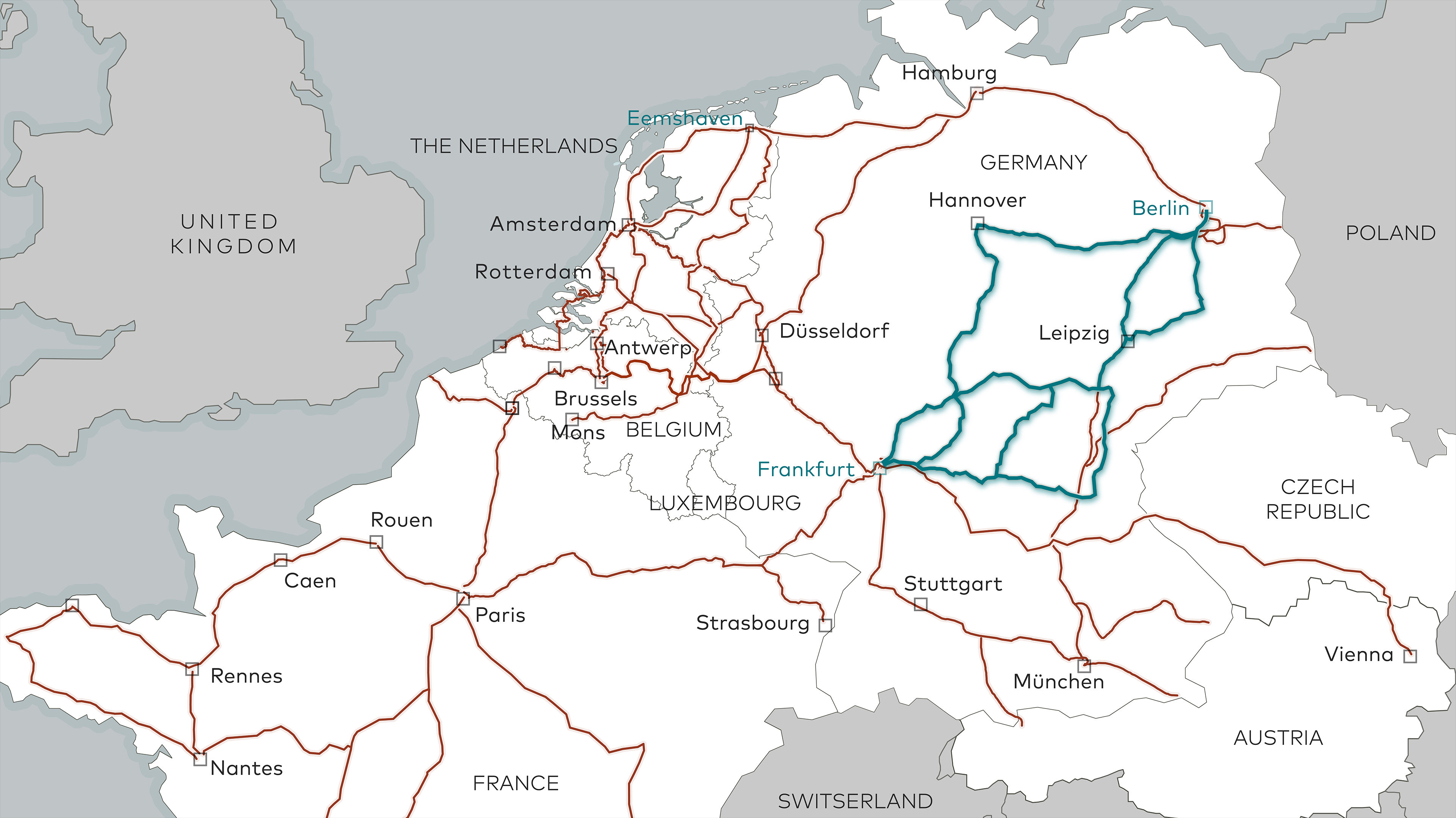 Eurofiber route Frankfurt - Berlin