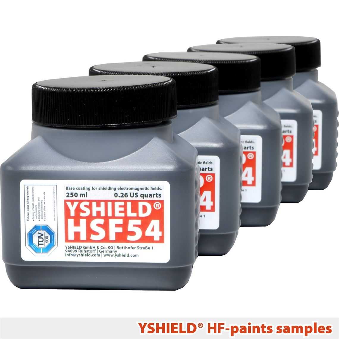 YSHIELD® Musterset HF-Abschirmfarben | 4x 250 ml