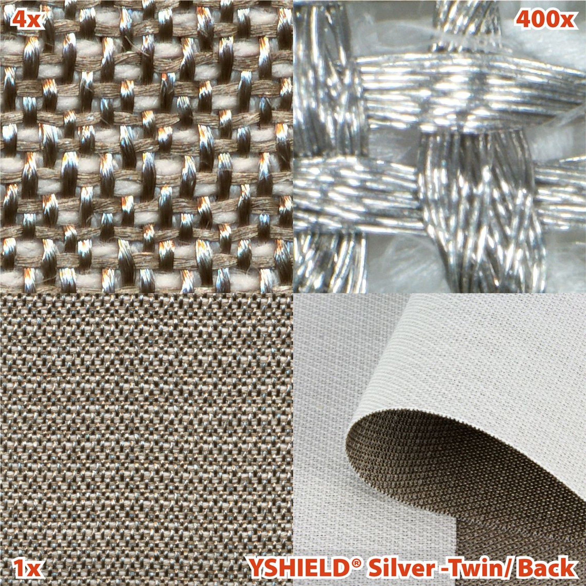 YSHIELD® SILVER-TWIN, Shielding fabric, Width 150 cm, 1 meter