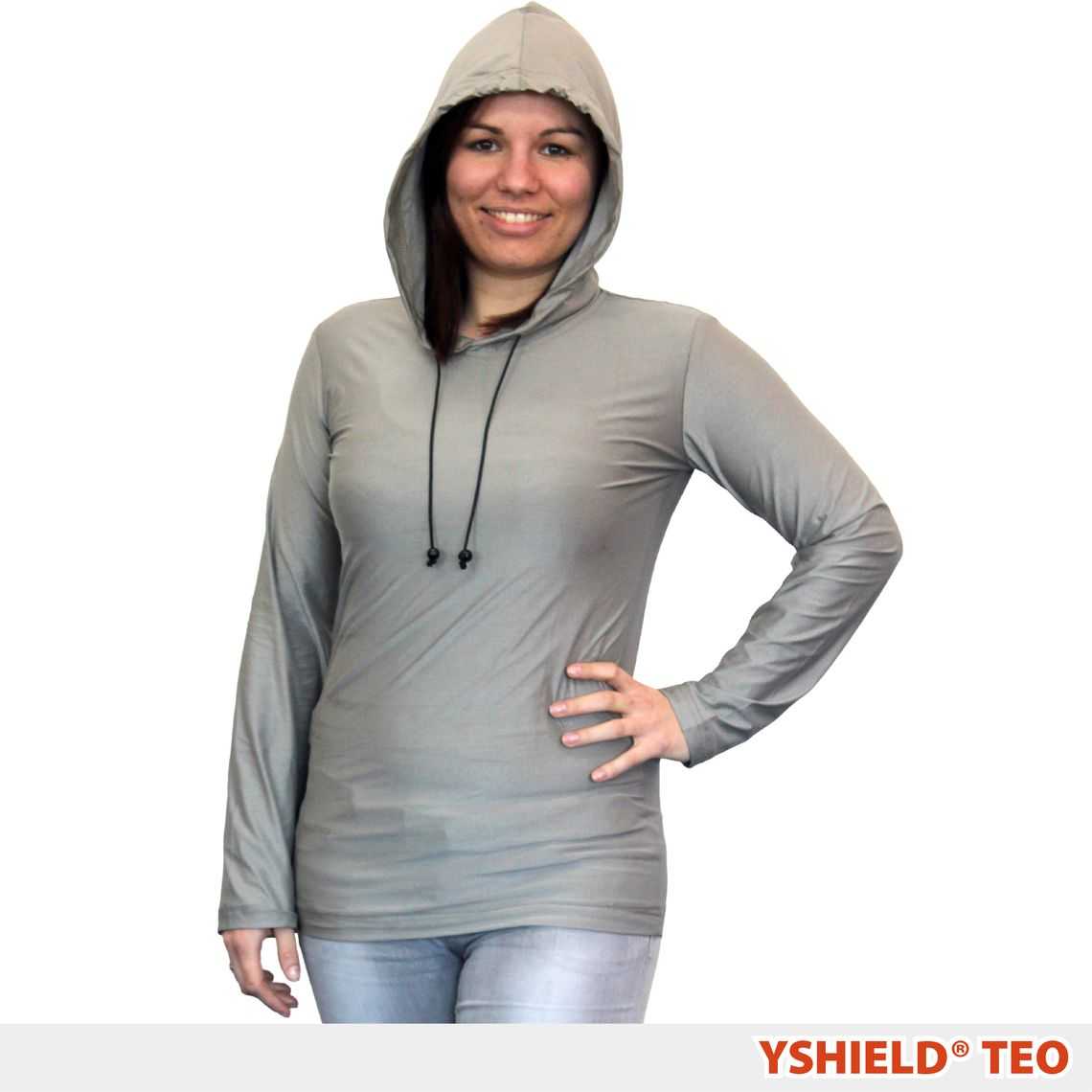 YSHIELD® TEO | Shielding hoodie | Silver-Elastic