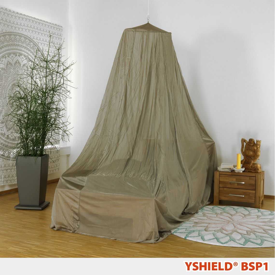 YSHIELD® BSP1 | SAFECAVE Abschirmbaldachin | Pyramide Einzelbett | Miete 14 Tage