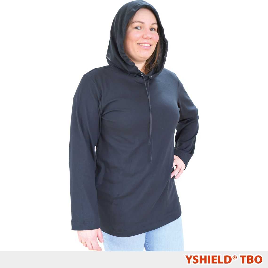 YSHIELD® TBO | Shielding hoodie | Black-Jersey