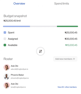 Spend overview