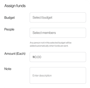 Assign funds
