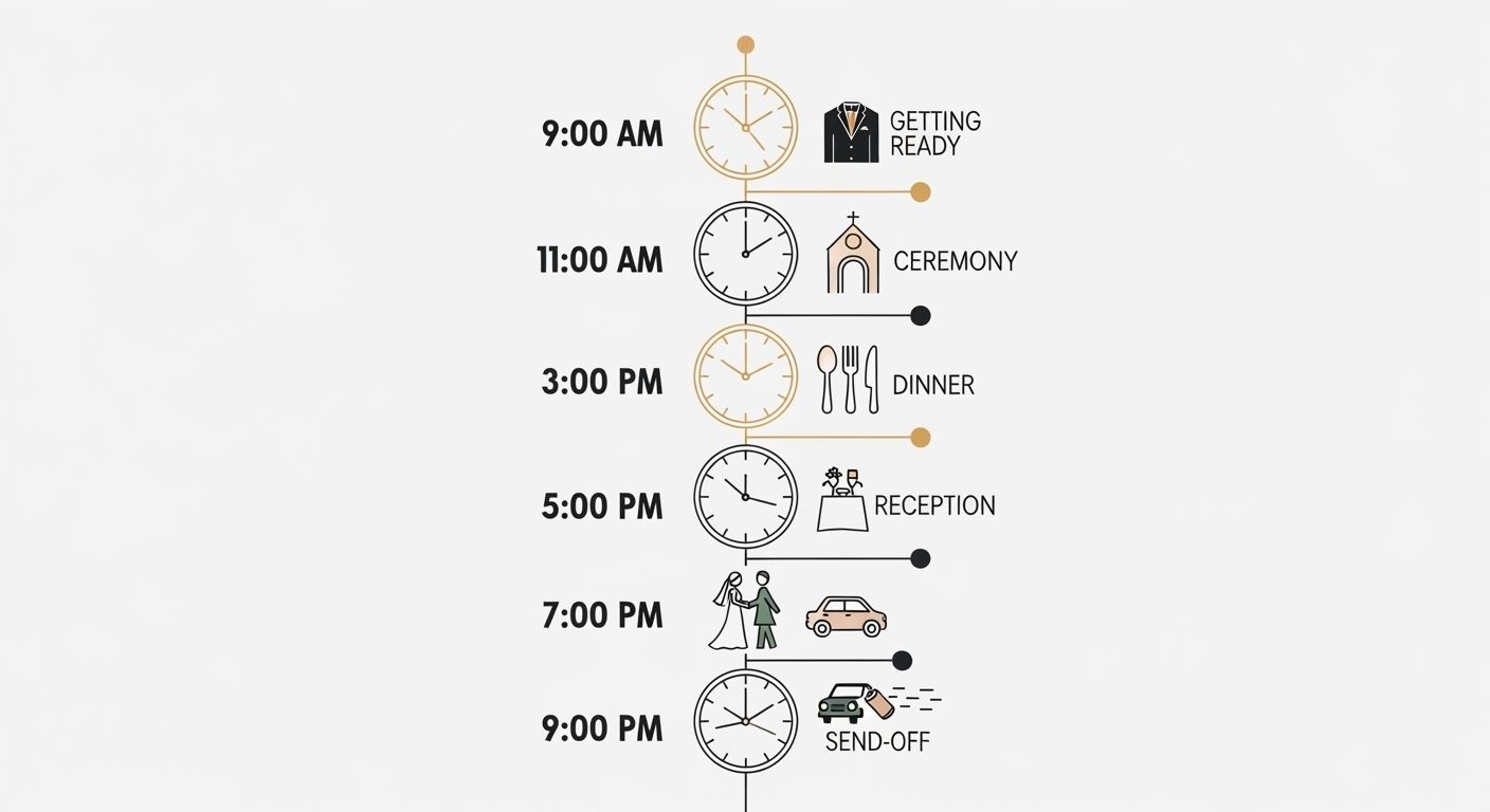 Typical Timeline for Wedding Day Essential Plan