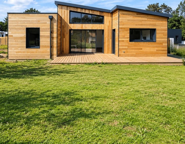 Maison moderne de plain-pied en bois à Mouilleron-le-Captif