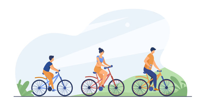 Illustration de personnes en vélo