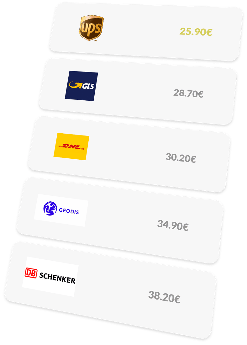 Liste des transporteurs et leurs tarifs