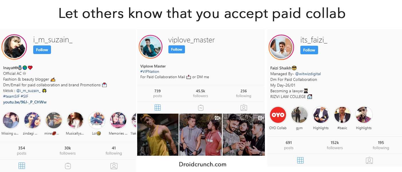 dm for paid collaborations instagram