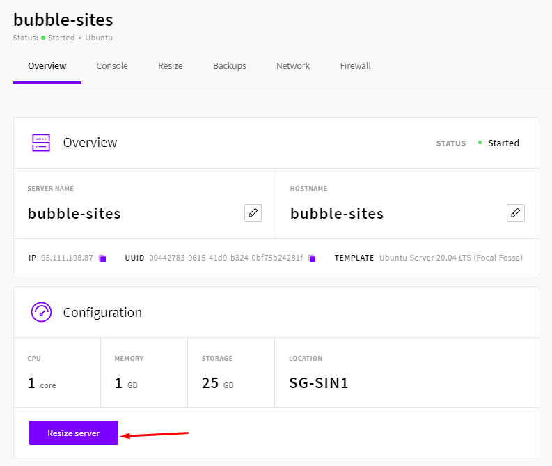 Resize Server Upcloud