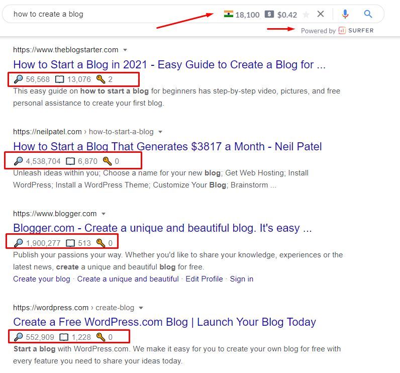 Surfer SEO Chrome Extension