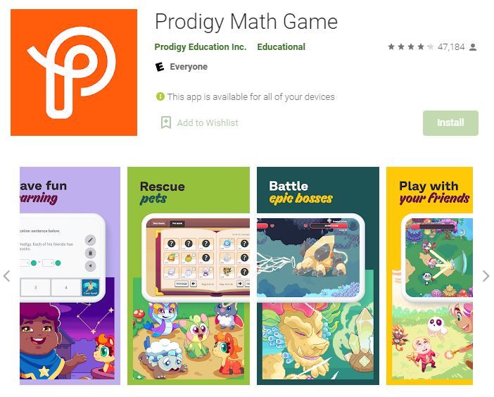 prodigy math app