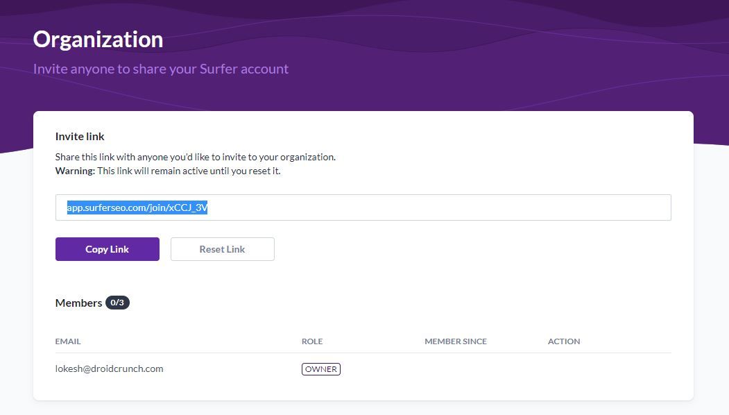 Surfer SEO Team Collaboration
