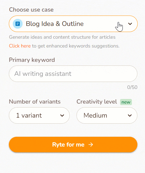 Cas d'utilisation de la rédaction de contenu Rytr
