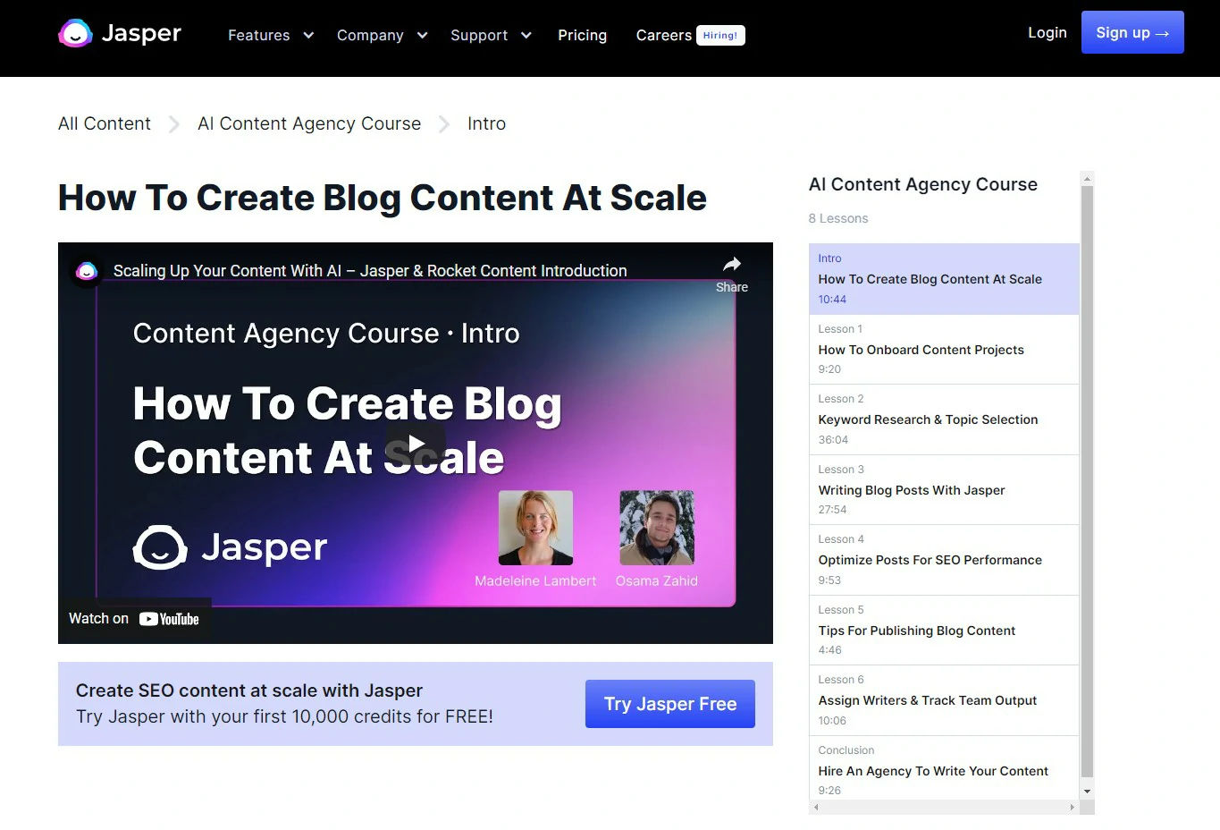 Free Jasper Course Training