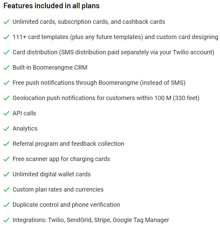 Boomerangme Lifetime Pricing Features