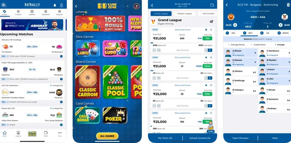 Best Fantasy Cricket Apps Batball11