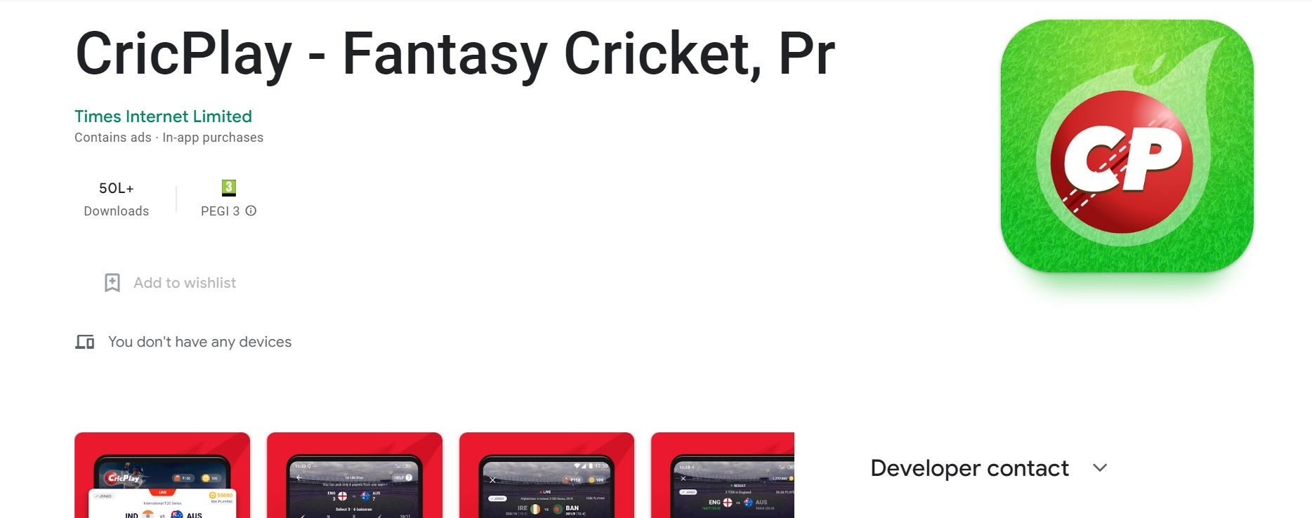 CricPlay Fantasy Cricket AppHomePage