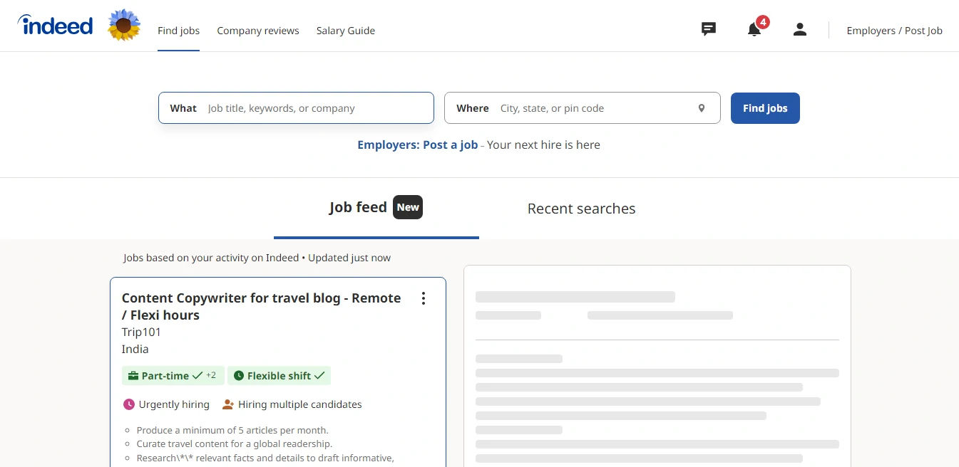 Indeed Job Portal Website