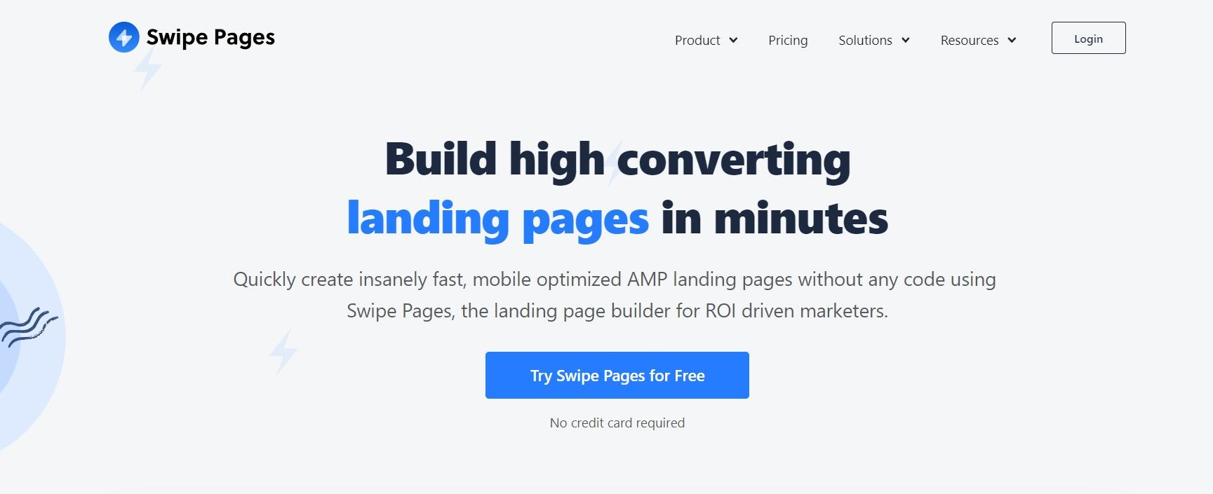 Swipe pages landing page builder