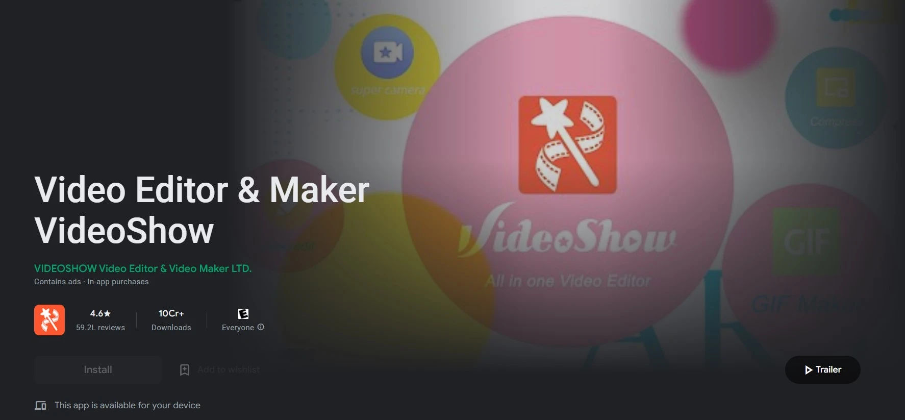 Videoshow video creation app