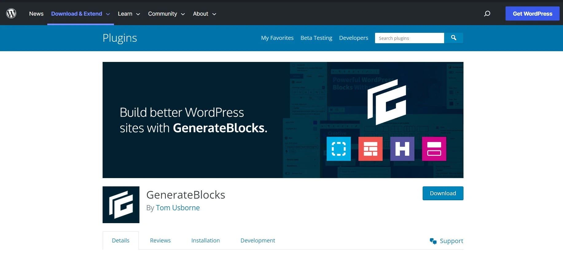 Generate blocks wp plugin