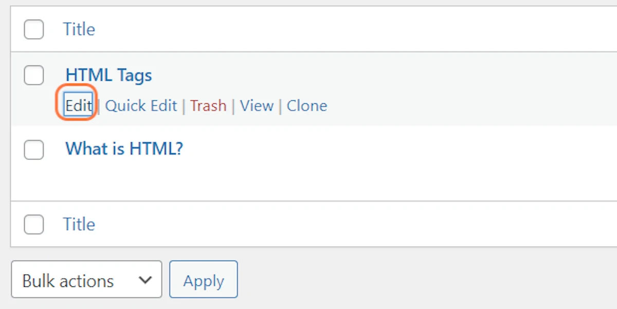 Edit the Lesson in Learndash