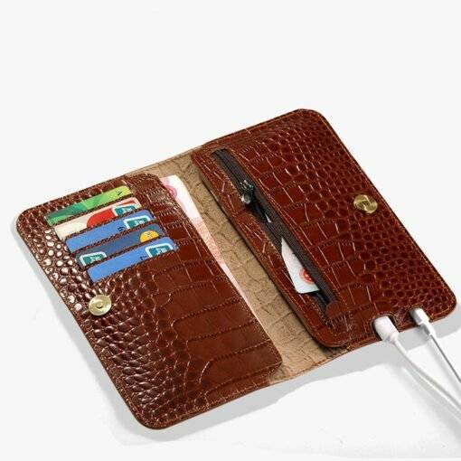 Genuine Leather Carrier Phone Wallet