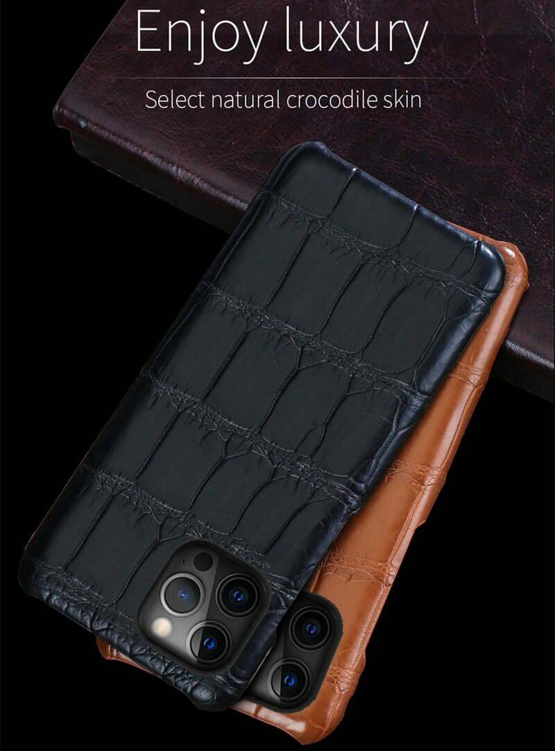 Genuine Real Crocodile Belly Skin Case For iPhone 12 11 Pro Max Alligator Cover