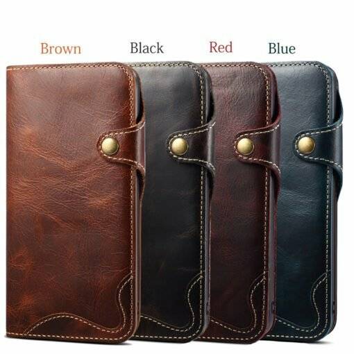 Genuine Leather Wallet Flip Case for iPhone 11 12 Pro Max XS 7 8 Plus
