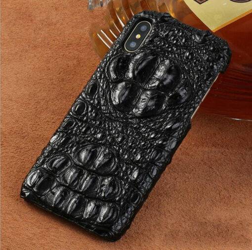 Genuine Alligator Croc Skin iPhone XS Max – Skull Hornback Leather