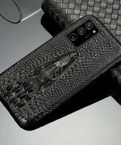 3D Crocodile Pattern Genuine Leather Samsung Case